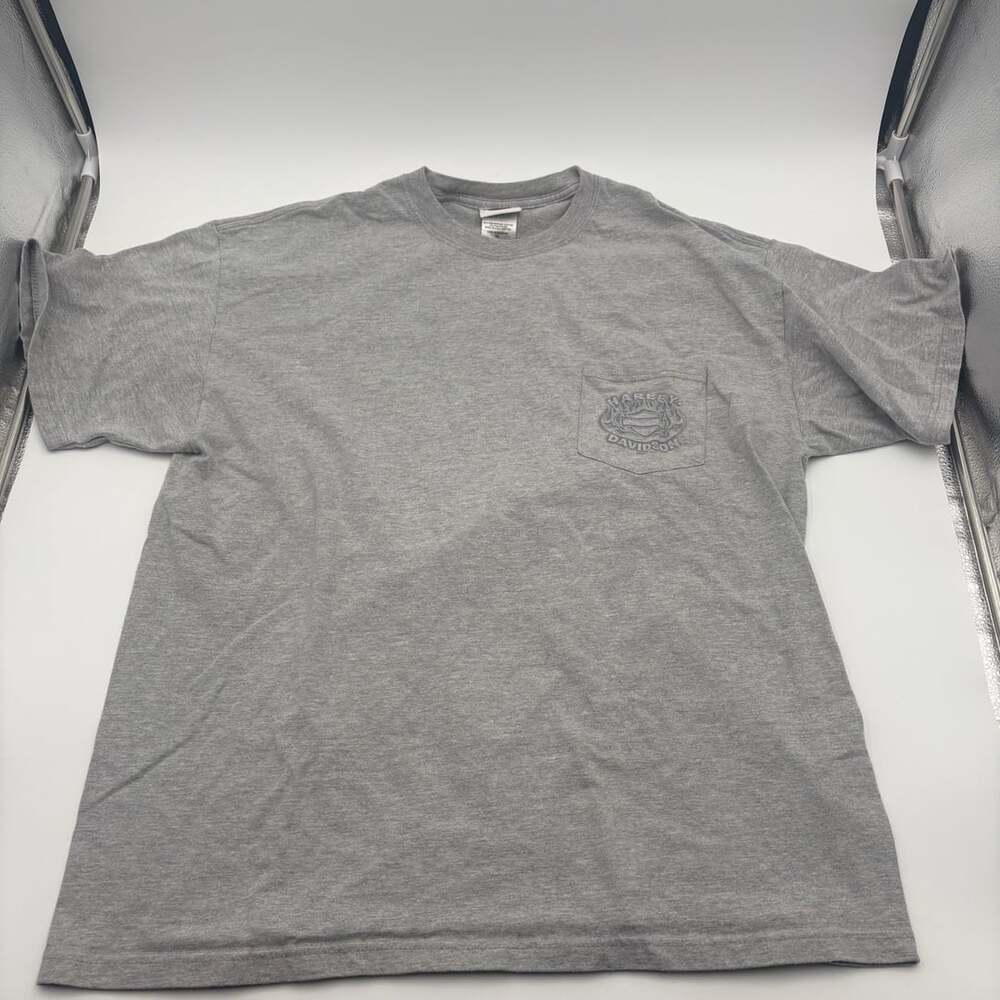 Harley Davidson Pocket T-Shirt Size XL Gray Los Cabos Mexico